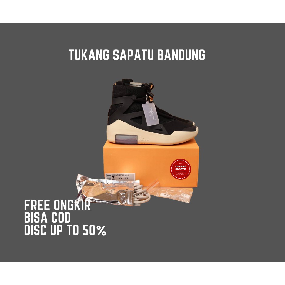 SNEAKERS PRIA NIKE X FEAR OF GOD 1 BLACK LIGHT BONE