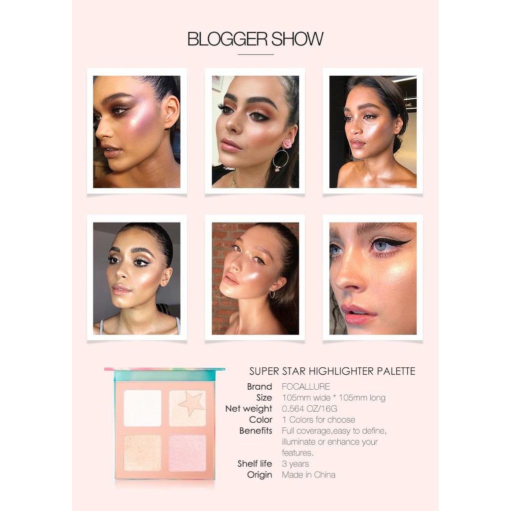 Focallure Highlighter Palette Super Star Highlighter Focallure Palet Highlighter Focallure Highlighter Powder Focallu Focalure Fuccalure Foccalure Focallur