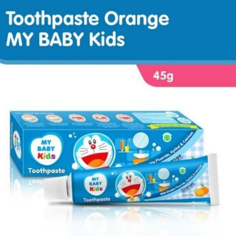 My Baby Kids Toothpaste 45gr - Mybaby Tooth Paste Kid - Pasta Gigi Anak Floride Anti Berlubang - Odol