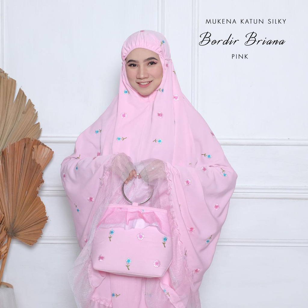 MUKENA BALI TASIK - MUKENA DEWASA KATUN SILKY BORDIR BRIANA