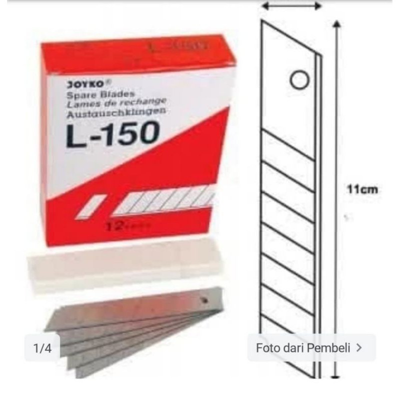 

Isi Cuter Joyko L-150 (1tube=5pcs)
