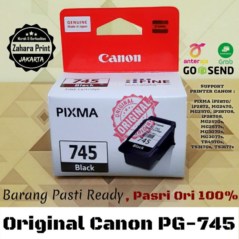 Catridge Printer Canon PG 745 for iP2870, MX497, TR4570s, MG2570, MG2570S, ip2870s