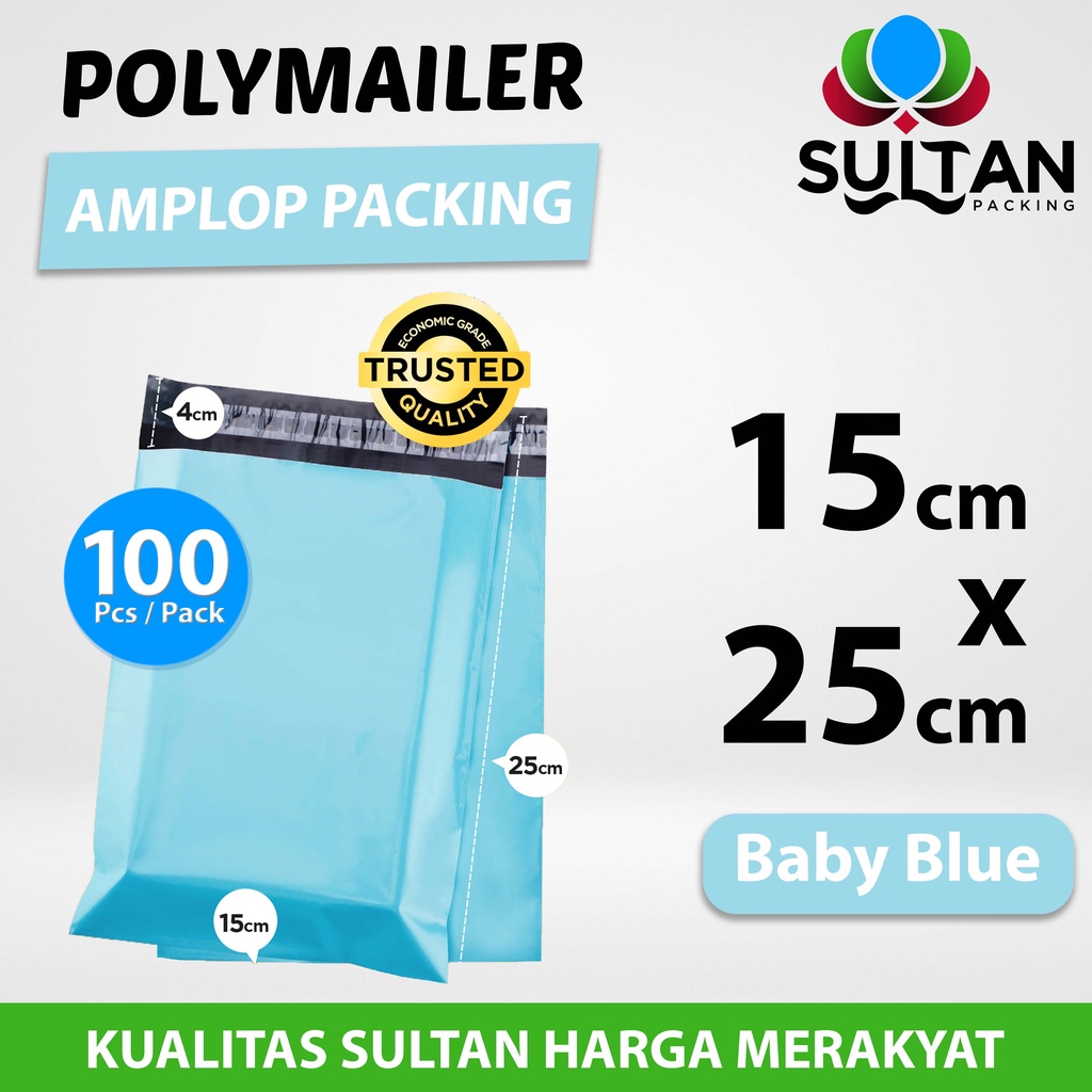 

Murah Polymailer Pack Tosca / Baby Blue 15Cm X 25Cm Termurah Amplop Plastik Packing Olshop Ekonomis