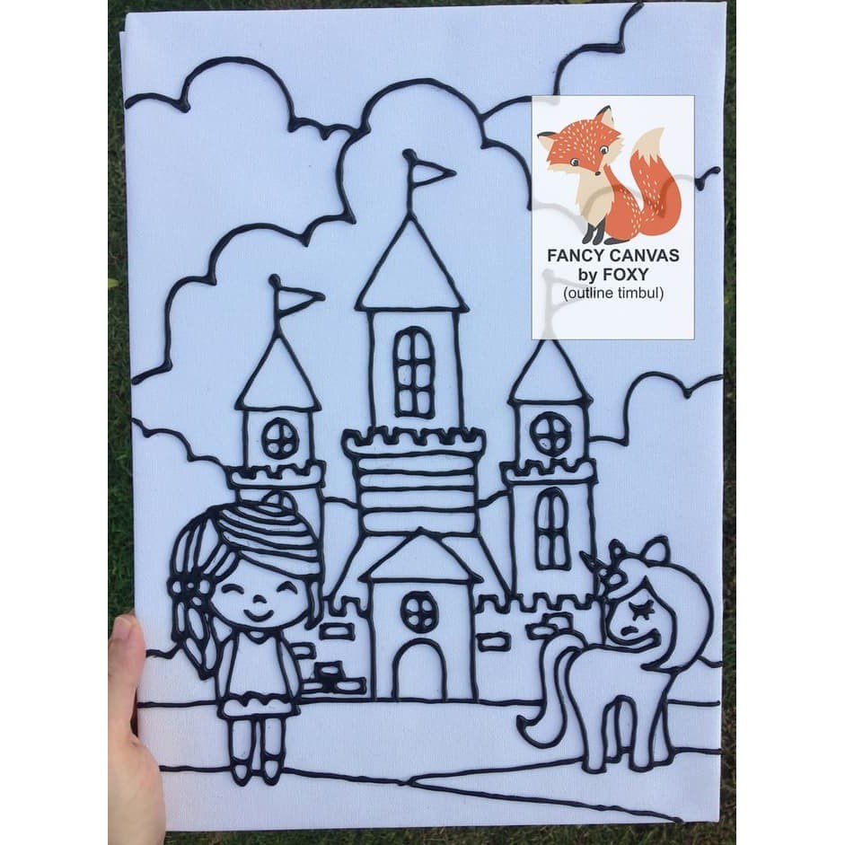 

TERBARU KANVAS LUKIS ANAK OUTLINE TIMBUL GAMBAR - CASTLE 1 / KASTIL 1 PERALATAN MELUKIS ANAK