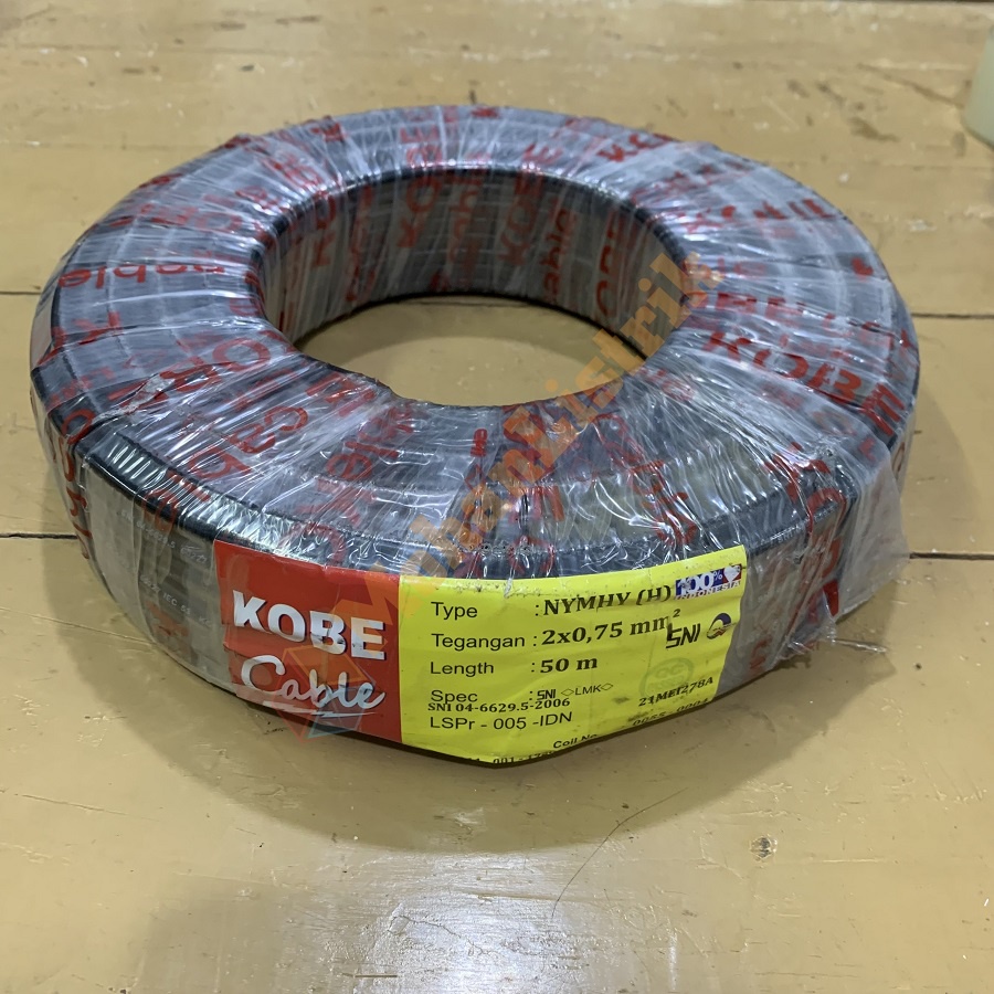 Kabel NYMHY 2x0.75mm Merk Kobe Supreme SNI Kabel Serabut Per Meter