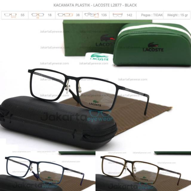 GRATIS Lensa Minus KACAMATA PRIA Frame Lacoste SHAPE L2877 PREMIUM