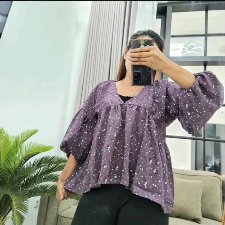 Atasan Blouse Wanita Ceruty premium blose cewe lengan panjang korean style bluse cewek remaja wanita
