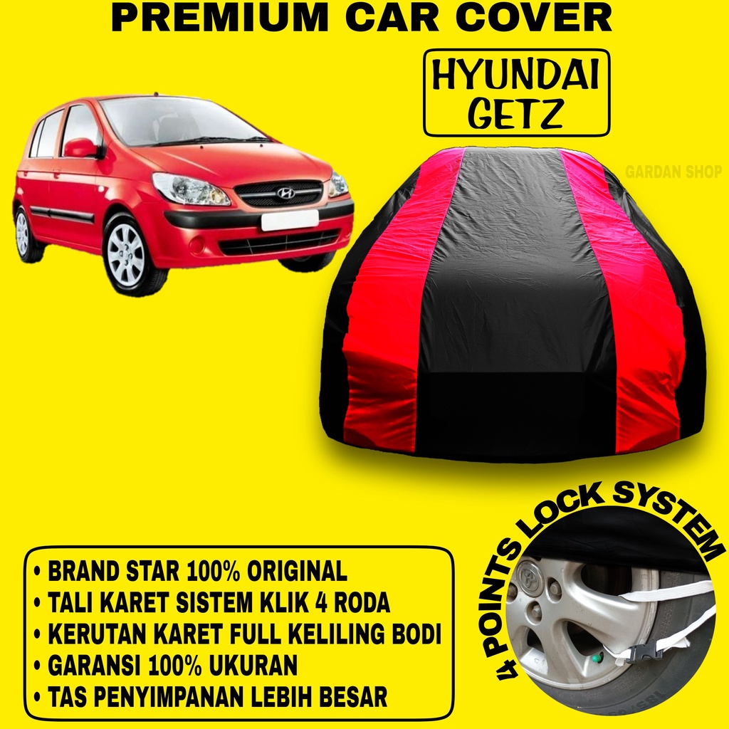 Body Cover Hyundai GETZ Sarung Strip MERAH Penutup Pelindung Bodi Mobil Hyundai Getz Waterproof