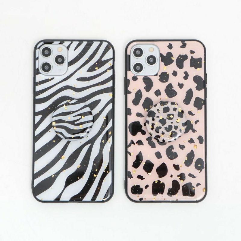 Leophard Zebra CASING CASE IPHONE VIVO XIAOMI 6 7 8 X XS XR 11 PRO MAX ANIMAL CASE WITH GRIPTOK