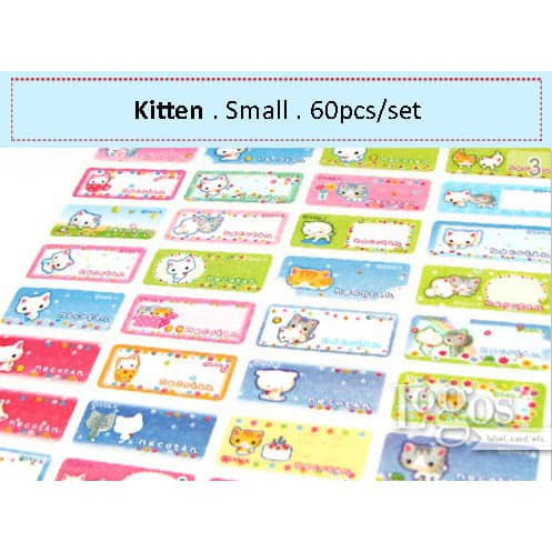 

TERLARIS!! Kitten SMALL Sticker Label nama. Stiker kucing cat kitty meow fish UNIK