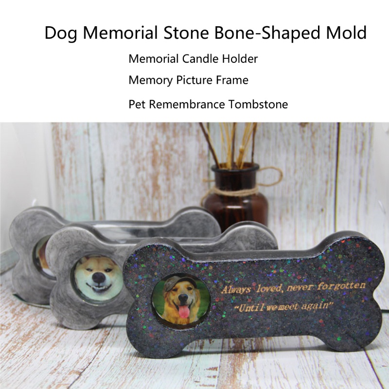 SIY  Memorial Pet Bone Tombstone Epoxy Resin Mold Dog Keepsake Gravestone Silicone Mould DIY Crafts Decorations Ornaments Casting Tools