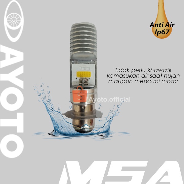 Lampu Depan LED Motor AYOTO M5A AC/DC Watt 10 Piringan Kaki 3