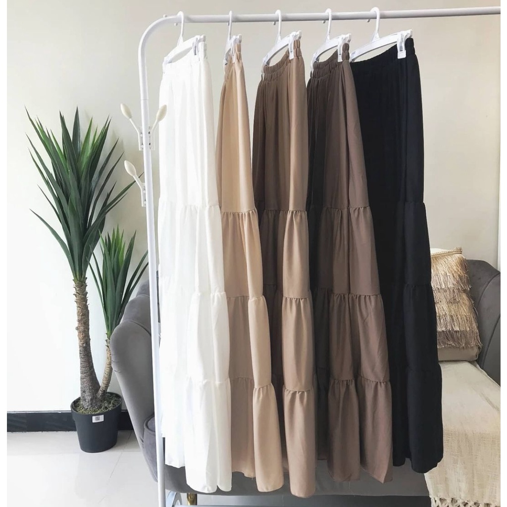 ROK CANDA SUSUN ROK SUSUN MAXI NOURA SKIRT ROK BANGKOK ROK CANDA POLOS PANJANG