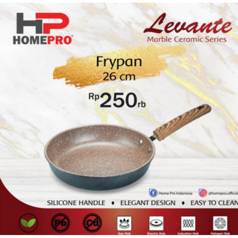 wajan ceramic,frypan wajan anti lengket 26 cm home pro