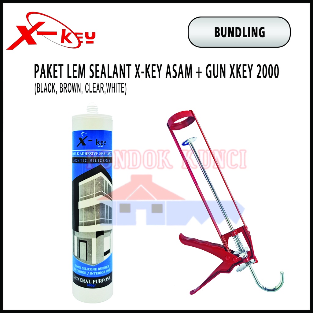 Jual Lebih Hemat Lem Kaca Silicone Sealant Xkey Asam Ml Tembakan