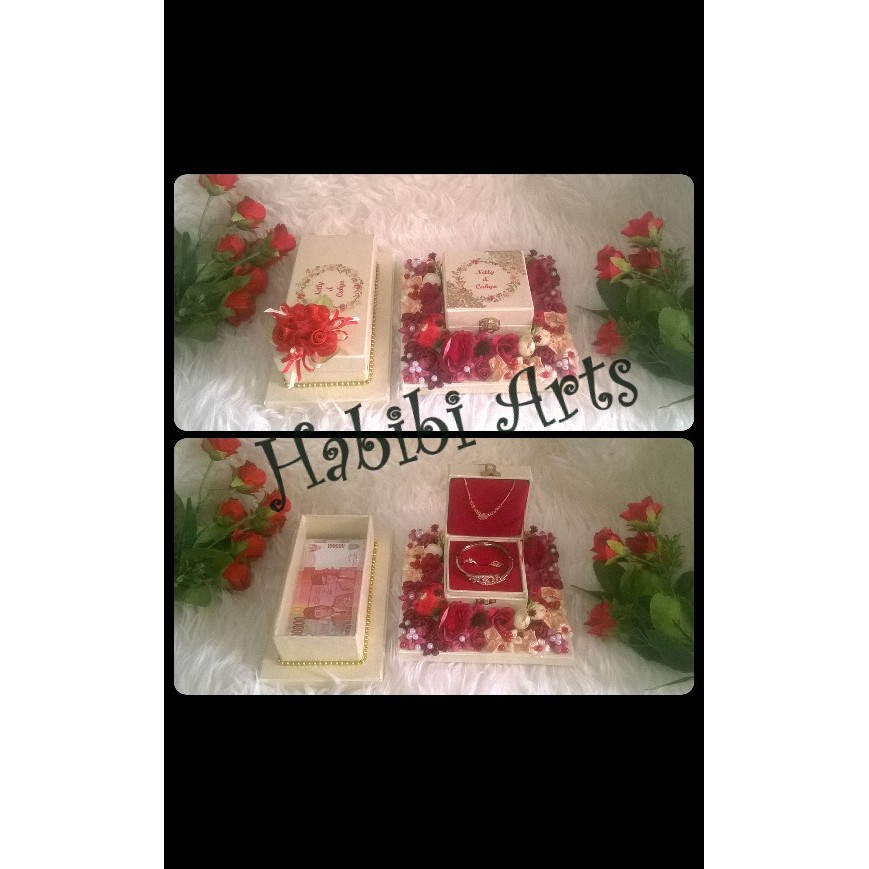 1set box mahar uang & perhiasan