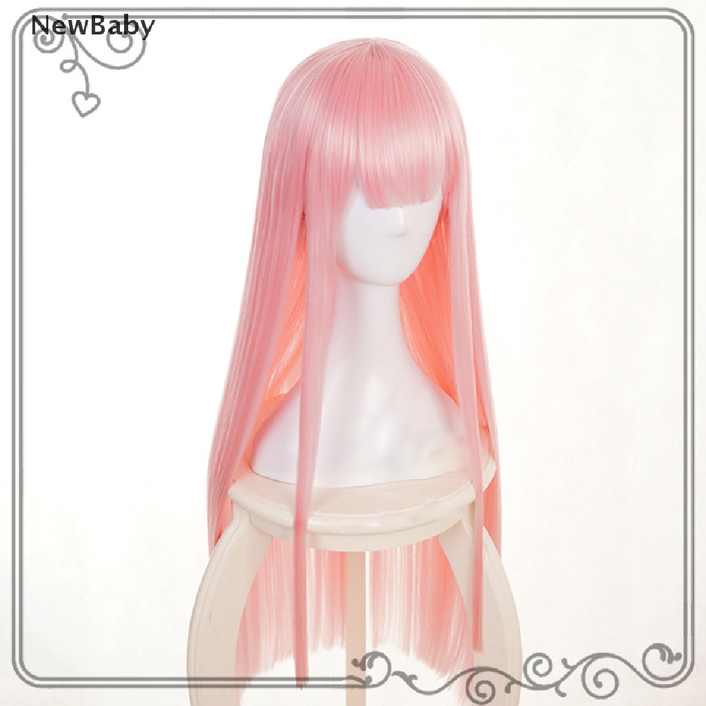 Wig Rambut Panjang Lurus Wanita Model Karakter Kartun Anime Zero TWO 02 Warna Pink Untuk Pestacosplay