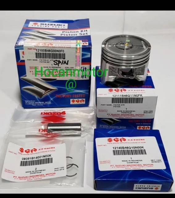 PISTON SET PISTON KIT SEHER DAN RING SPIN SKYWAVE SKYDRIVE HAYATE STANDAR 12100B46G00N0F0 ORI SGP-1