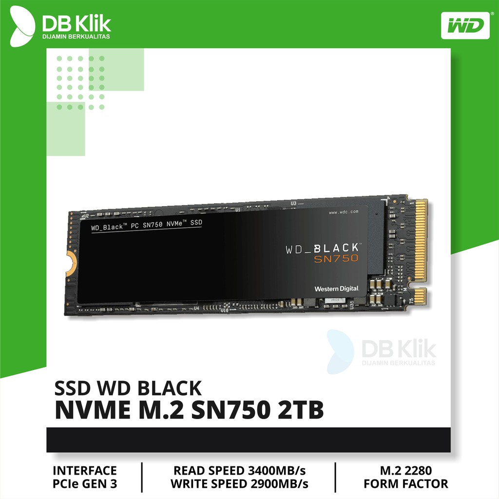 SSD WD Black NVME M.2 SN750 2TB - SSD WD BLACK 2TB M2 NVMe
