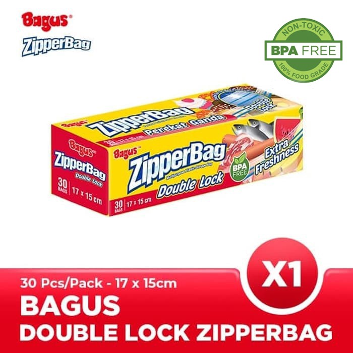 Bagus Double Lock Zipperbag 30 s 17 cm x 15 cm W-21450