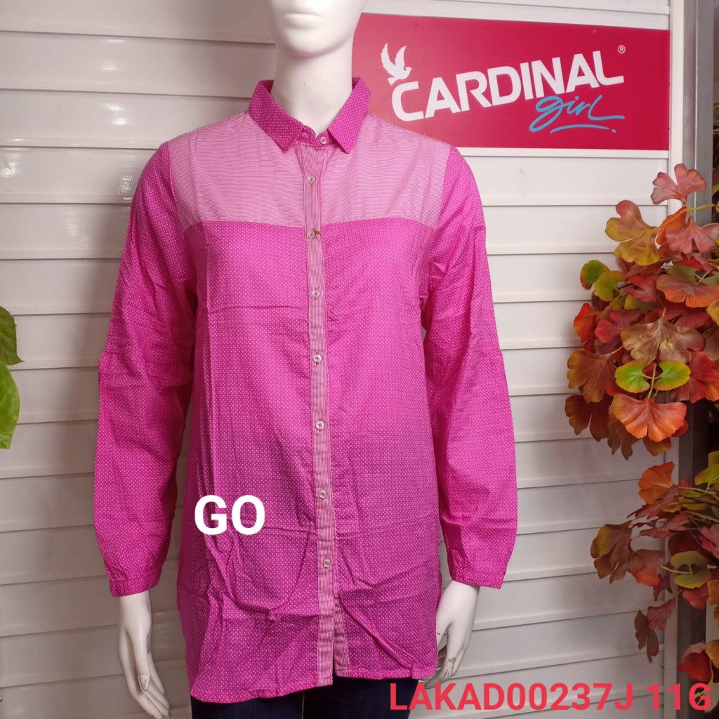 gof KJK CARDINAL GIRL KEMEJA Pakaian Wanita Atasan Hem Casual Santai Motif Kotak Original Lengan Panjang