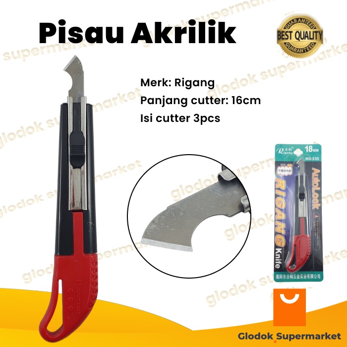 Pisau Akrilik Rigang 18mm Isi Cutter Acrylic 3pcs Pemotong Akrilic Mika Acrylik RG335