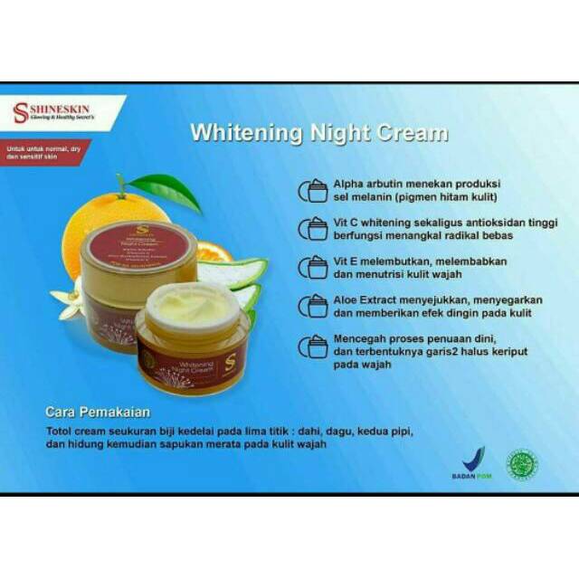 PROMO.. PROMO... Shineskin Whitening Night cream series