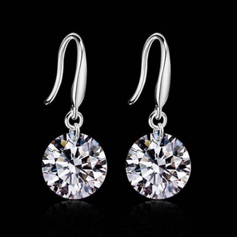 Timekey Anting Tusuk Sterling Silver 925 Hias Kristal Berlian Imitasi Untuk Wanita A4K4