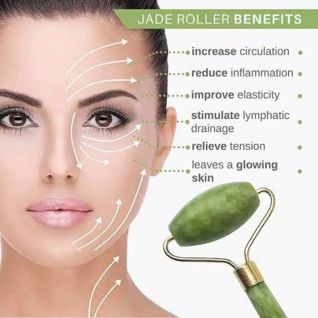 ALAT PIJAT MUKA WAJAH JADE ROLLER MASSAGER FACIAL MASSAGE BATU ROLLER GIOK STONE ALAT PENGENCANG