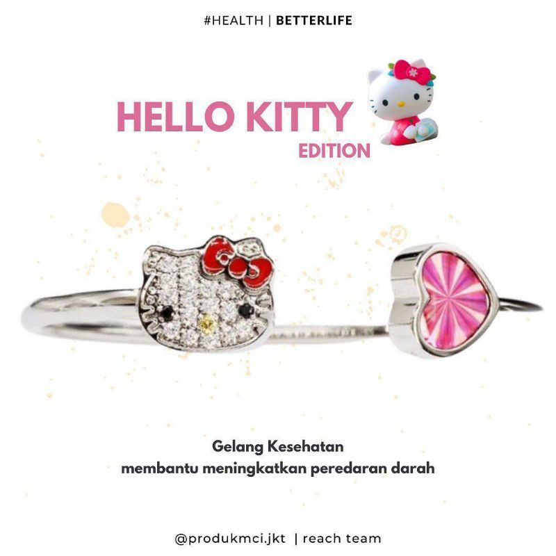HELLO KITTY BANGLE MCI_Gelang Kesehatan Mci_Original Mci