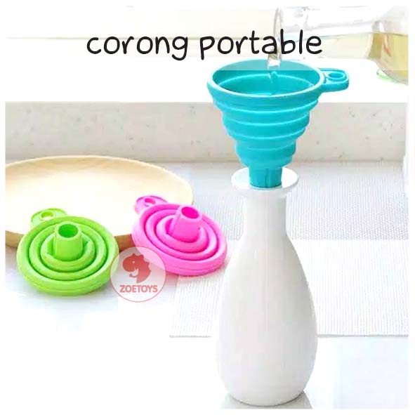 Zoetoys Corong Portable | For Montessori Practical Life Science Silicone Air Minyak Silikon Lipat Serbaguna Funnel | Mainan Edukasi Anak