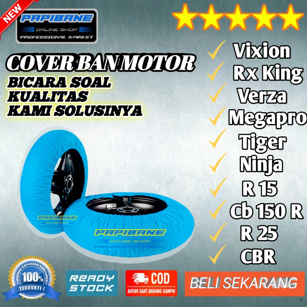 Cover ban motor/ Sarung ban / Bungkus ban motor  Sport Ninja, Ninja 250, Cbr 250, R.15, Vixion, Rx-K