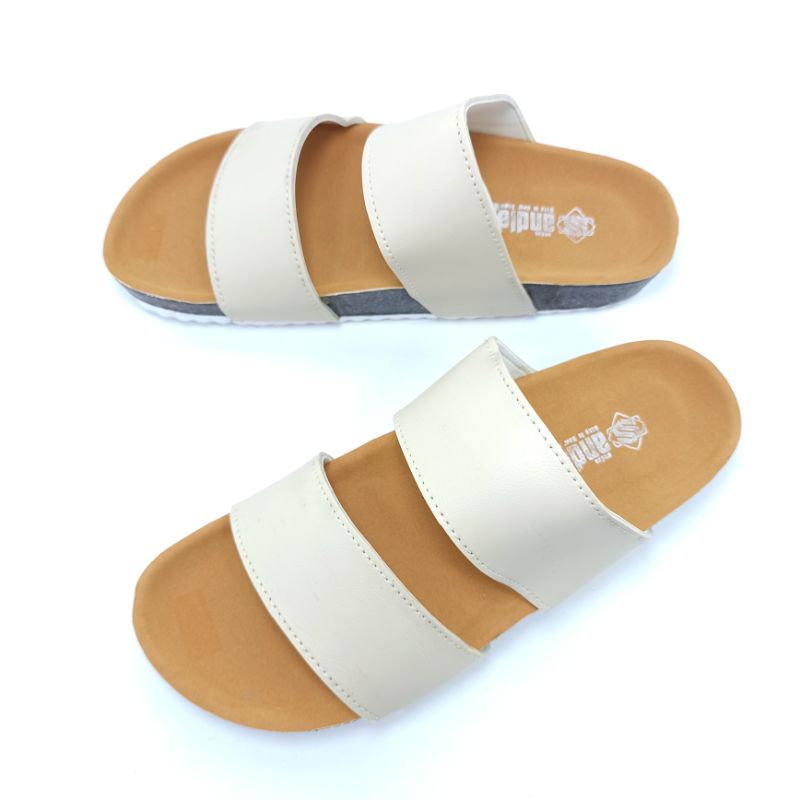 Sandal Wanita Casual Sandal Slop Puyuh Kekinian Model Birken Ban Dua Selop Andis AF13