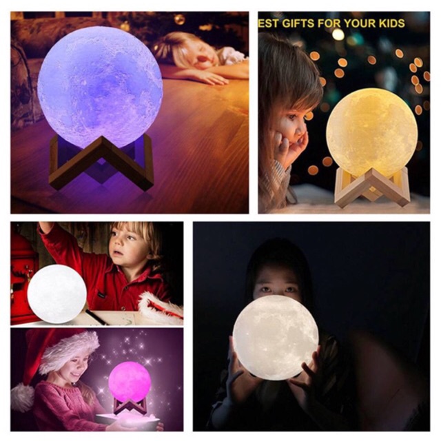 Lampu Tidur Bulan 15CM Moon 16 Warna RGB + Remote Humidifier Bulan Lampu Tidur Unik