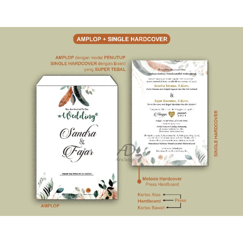 HARDCOVER + AMPLOP UNDANGAN PERNIKAHAN TEBAL UNIK FULL FREE ONGKIR