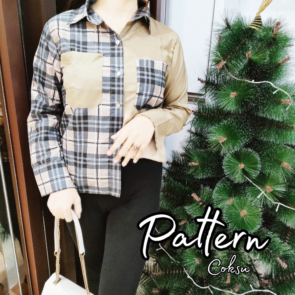 BEFAST - ZRD OOTD Wanita Kemeja VIOLET / KEM PATTERN / Outer Flanel Premium / Kemeja Kekinian 2021 / Kemeja Remaja Keluaran Terbaru / Kemeja Combinasi / Kemeja Lengan Panjang / Kemeja Terlaris / Kemeja Casual Wanita