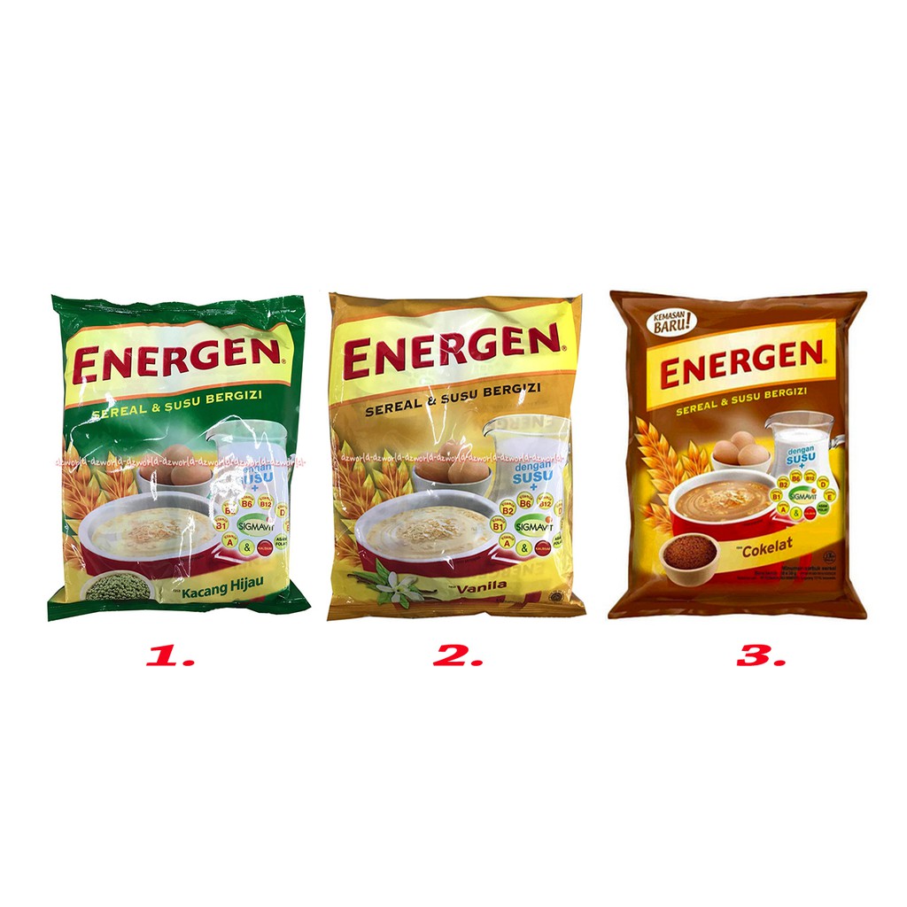 Energen Sereal Dan Susu Bergizi Rasa Vanila Minuman Cerael Instan 20Sachet