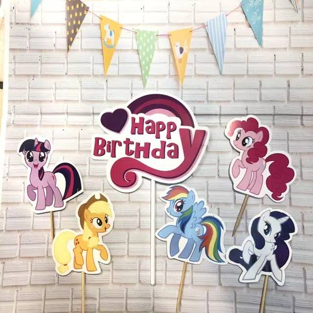 TOPPER CAKE KARAKTER L0L UNICORN PONY AVENGERS TAY0 TOPPER TART HIASAN KUE ULANG TAHUN ANAK