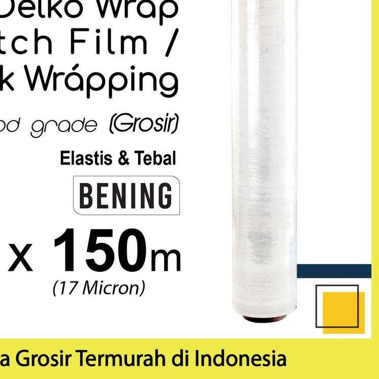 

Plastik Wraping Stretch Film 50cm x 150m DELKOWRAP BENING WRAPPING TEBAL PREMIUM / SATUAN