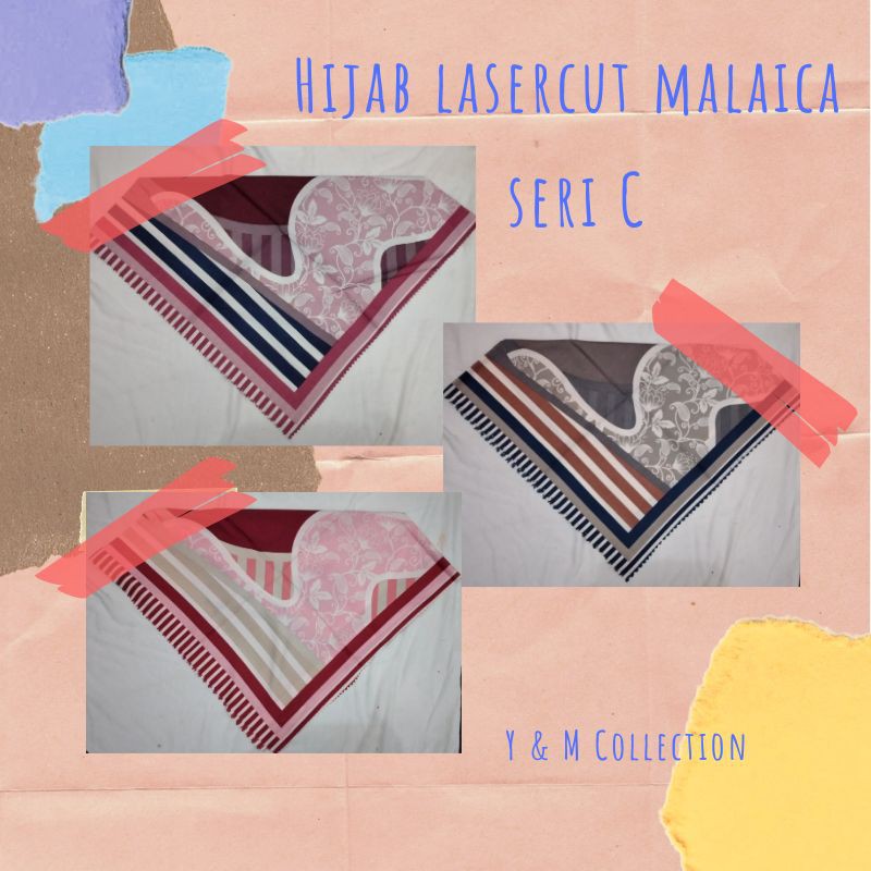 Hijab murah motif lasercut malaica