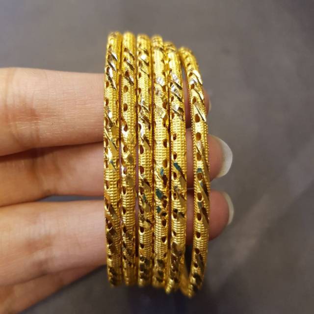 Gelang keroncong replika mas isi 6 Pcs