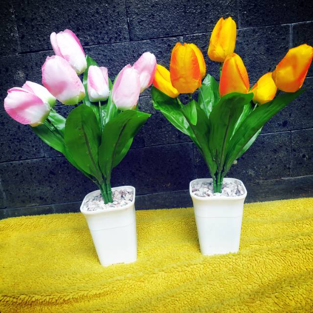 Rangkaian bunga plastik Bunga Tulip tanaman artificial