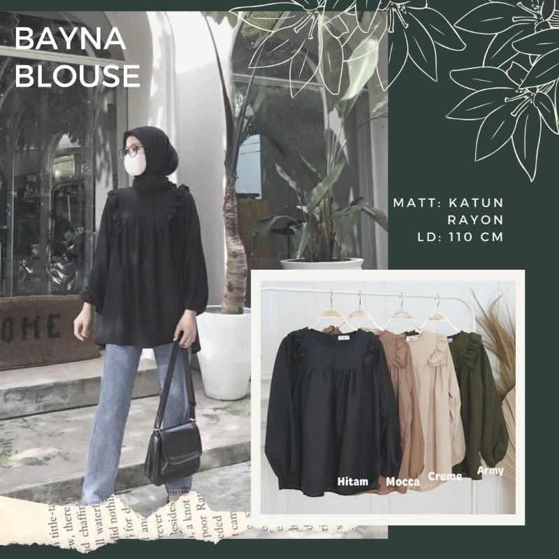 ATASAN KEKINIAN BLOUSE AKSEN REMPEL DADA