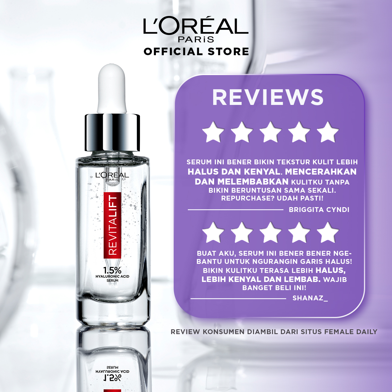 L'Oreal Paris Revitalift Serum Radiance Booster Kit - Skincare Untuk Wajah Lembab Glowing Loreal-2
