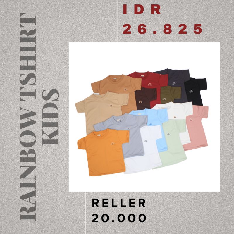 TSHIRT RAINBOW SERIES 1 - Promo 8.8 Kaos Anak Polos Lucu Unisex