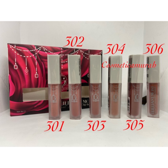 lengkap nomor 1 - 10 / MADAME GIE BRILLIANT MOIST VELVET AND SMOOTH LIP LIQUID // MADAME GIE MOIST