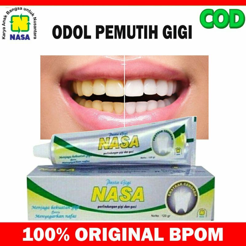 Original Pasta Gigi BPOM  NASA Odol Pemutih Gigi Pencegah Gigi Berlubang dan Penghilang Bau Mulut Pembersih Karak Karang Gigi