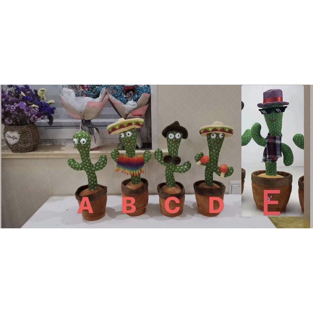 Cactus Toy Boneka Pintar Kaktus Joget Joged Goyang Bisa Ngomong Rekam Bicara Menari Dance