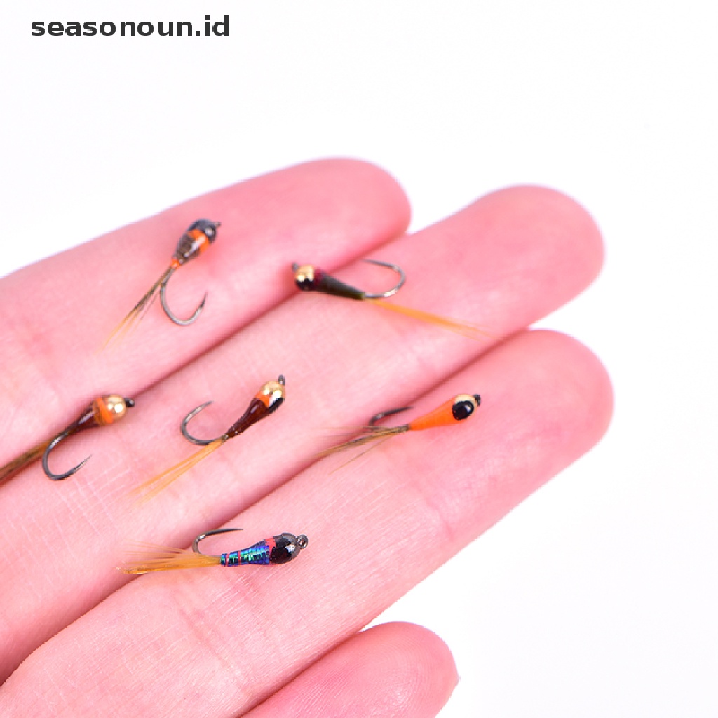 (seasonoun) 6pcs Umpan Pancing Ikan Trout Tungsten Nymph