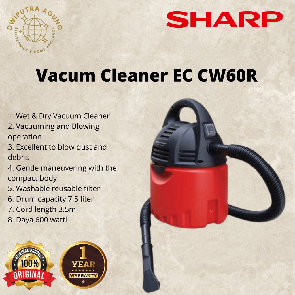 SHARP Vacum Cleaner - EC CW 60 R Penyedot Debu EC CW60R